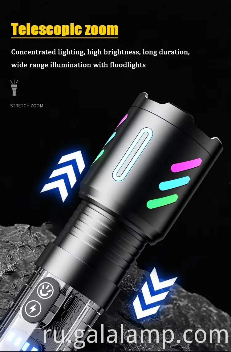 Высокий фонарик с белым лазерным флуоресцентным сплавом с мощным